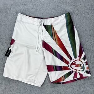 Billabong Andy Irons Rising Sun Samurai Board Shorts Rare Vtg Y2K 38 Bottle Open